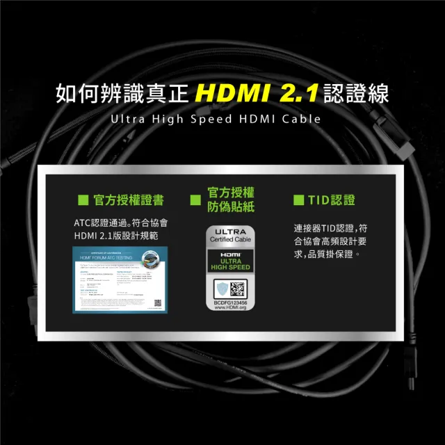 【-PX大通】協會認證線HD2-2XC 8KHDMI線2公尺 HDMI 2.1版公對公影音傳輸線 編織網PS5電競(10K@120 eARC)