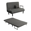 【IDEA】120CM多功能折疊亞麻布透氣親膚沙發床/折疊床(雙人沙發/躺椅)