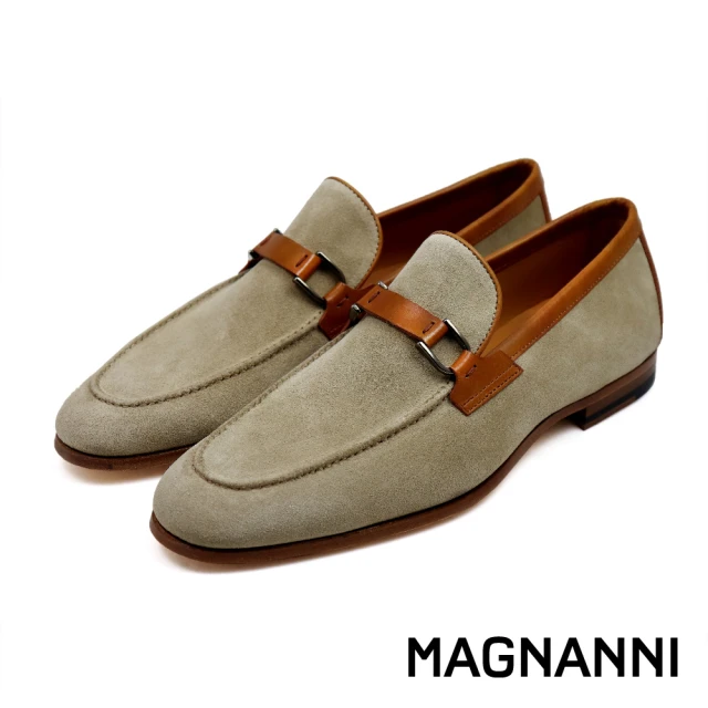 MAGNANNIMAGNANNI 西班牙質感麂皮低跟樂福鞋 淺棕色(25647-AV/CU)