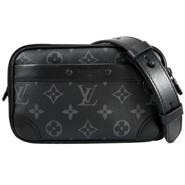 Louis Vuitton 路易威登 LV M82542 ALPHA 黑經典花紋寬背帶雙層方包斜背包(現貨)
