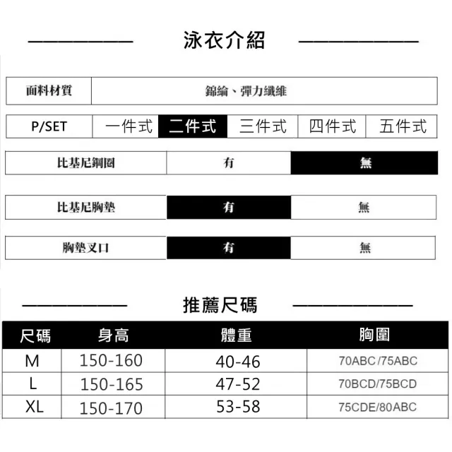【希賽德】韓風無鋼圈二件式泳衣 多件式女泳裝 泳裝 泳衣 比基尼 比基尼泳衣 女 泳衣泳裝(比基尼泳裝)