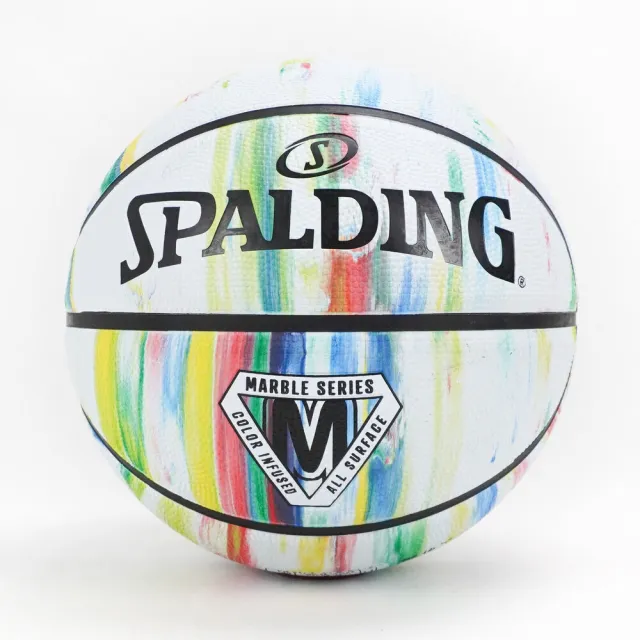 【SPALDING】Marble 7號 籃球 大理石 橡膠 運動 訓練 室內外 斯伯丁 白彩(SPA84397)