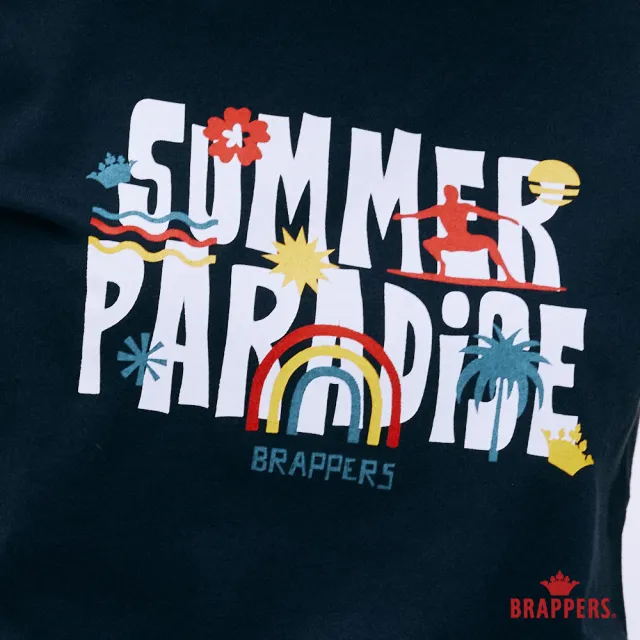 【BRAPPERS】女款 SUMMER PARADISE印花T(丈青)