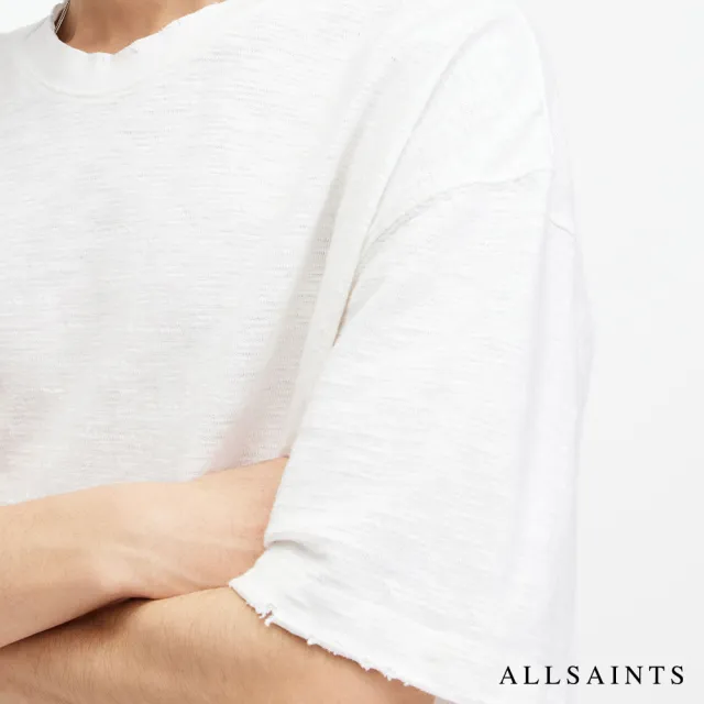 【ALLSAINTS】ASPEN 純棉寬鬆織紋短袖T恤 M001JA(寬鬆版型)