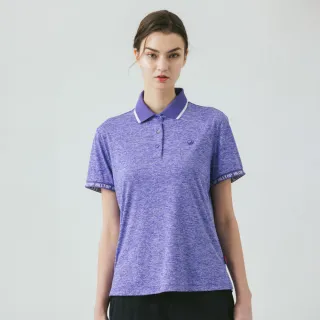【Hilltop 山頂鳥】Polygiene抗菌吸濕快乾施華洛世奇縫釦POLO衫 女款 紫｜PS14XFJ8ECJ0