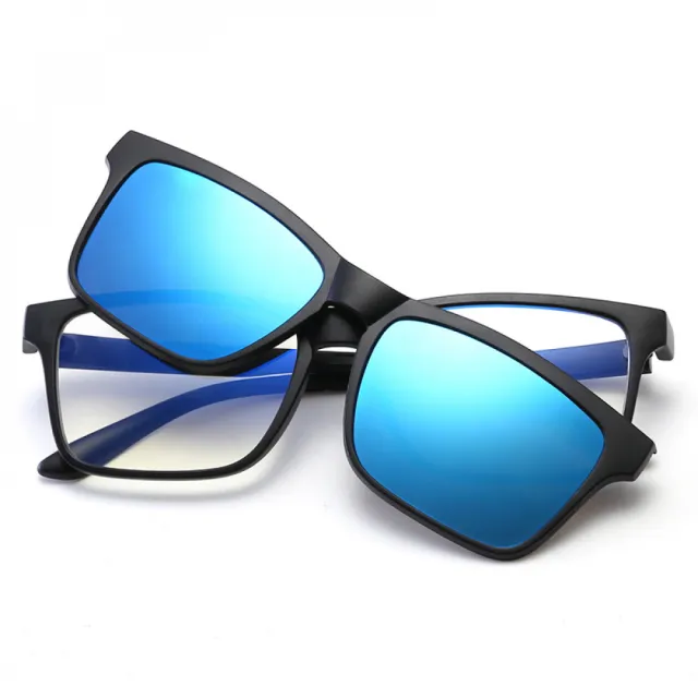 【Very Buy 非常勸敗】個性磁吸近視太陽鏡套鏡時尚偏光墨鏡防藍光眼鏡架平光鏡