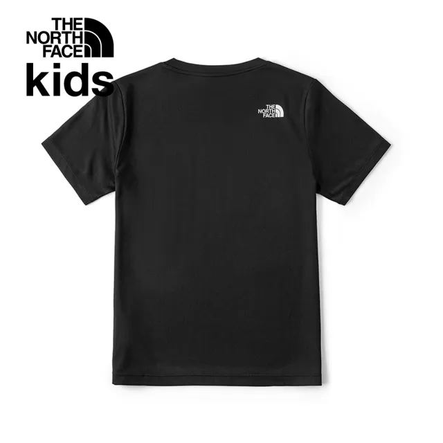 【The North Face】北面兒童黑色吸濕排汗防曬短袖T恤｜8CT1JK3