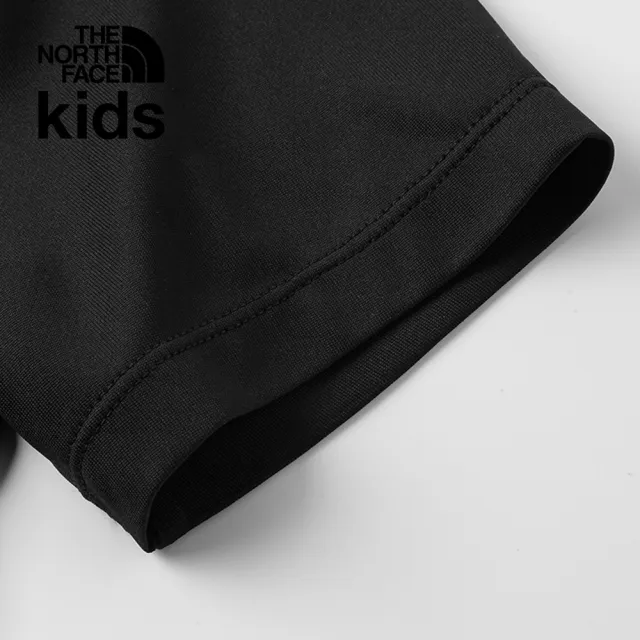 【The North Face】北面兒童黑色吸濕排汗防曬短袖T恤｜8CT1JK3
