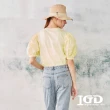 【IGD 英格麗】網路獨賣款-澎袖拼接棉上衣(黃色)