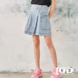 【IGD 英格麗】網路獨賣款-特殊剪裁一片式牛仔短裙(藍色)