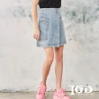 【IGD 英格麗】網路獨賣款-特殊剪裁一片式牛仔短裙(藍色)