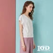 【IGD 英格麗】網路獨賣款-華夫格V領上衣(白色)
