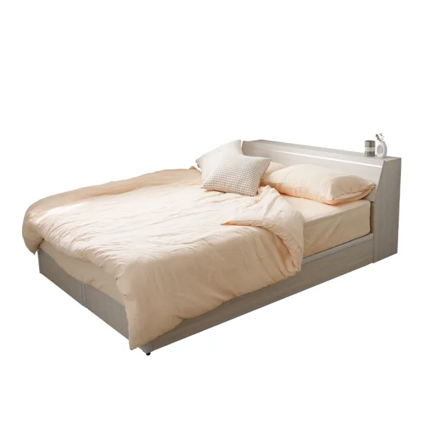 【完美主義】Kim日系鋁條收納雙人5尺床架兩件組(含床頭片床箱/無床墊/床頭收納/雙人床架)