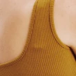 【BRAPPERS】女款 簡約方領羅紋短版背心(卡其綠)