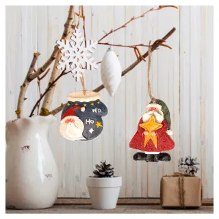【摩達客】耶誕-聖誕樹脂藝術創作裝飾吊飾-2入組(1.紅手套抱星老公)