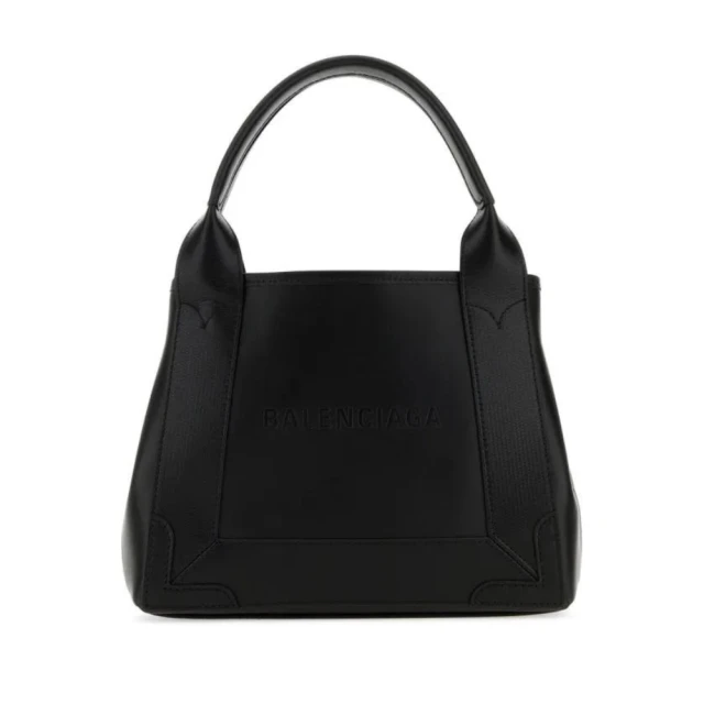 Balenciaga 巴黎世家 BALENCIAGA NAVY CABAS XS 黑邊黑色 牛皮 托特包 手提包(3903462AAG81000)