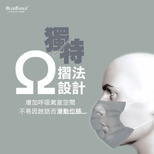 【藍鷹牌】台灣製 成人平面活性碳口罩x3盒(50片/盒)