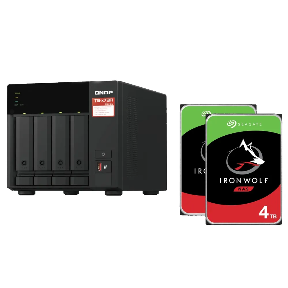 【QNAP 威聯通】搭希捷 4TB x2 ★ TS-473A-8G 4Bay NAS 網路儲存伺服器