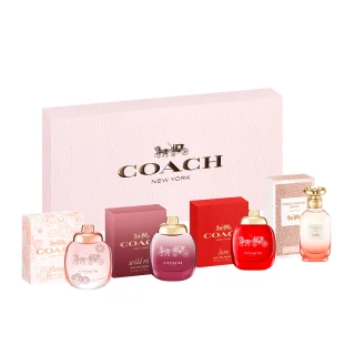 【COACH】女性迷你香氛組4.5mlx4入(芙洛麗/曠野/時尚戀紅/逐夢暮光.專櫃公司貨)