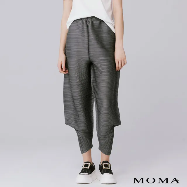 【MOMA】時尚立體廓形壓褶褲(兩色)