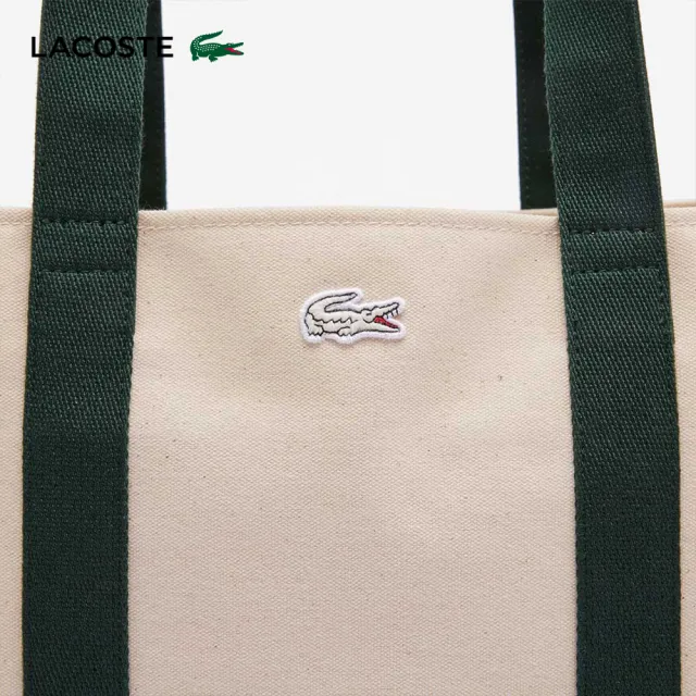 【LACOSTE】包款-羅蘭加洛斯版帆布托特包(雙11限定 1111 白色)