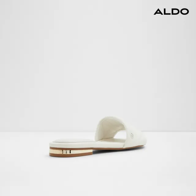 【ALDO】SUNDOWN-優雅菱格設計平底涼拖鞋-女鞋(白色)