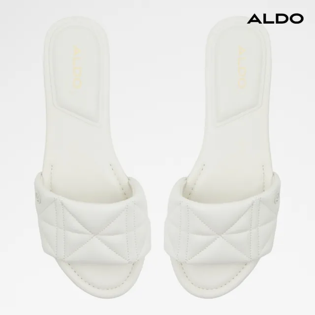 【ALDO】SUNDOWN-優雅菱格設計平底涼拖鞋-女鞋(白色)