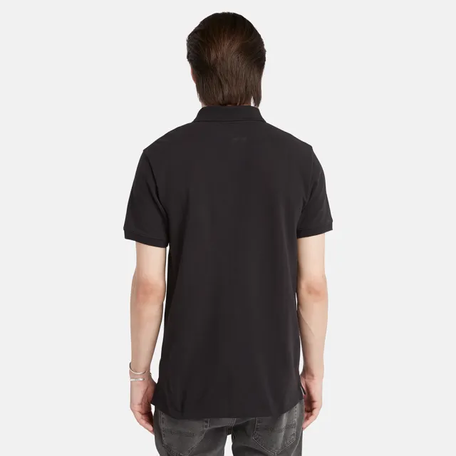 【Timberland】男款黑色休閒短袖Polo衫(A2EPM001)