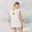 【IGD 英格麗】網路獨賣款-法式袖寬鬆綿上衣(白色)