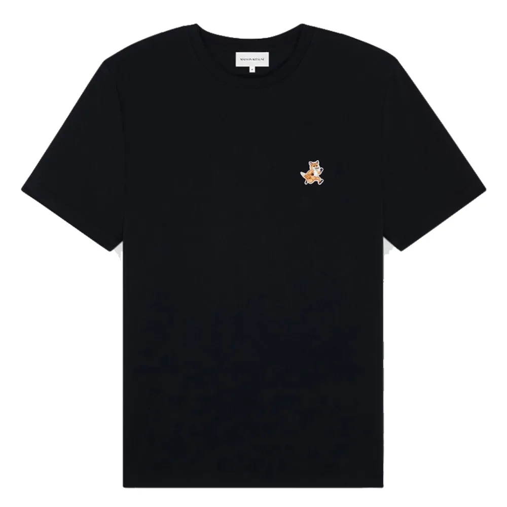 【Maison Kitsune】Maison Kitsune 跑步狐狸 黑色 純棉 T-SHIRT(MM00125KJ0008P199)