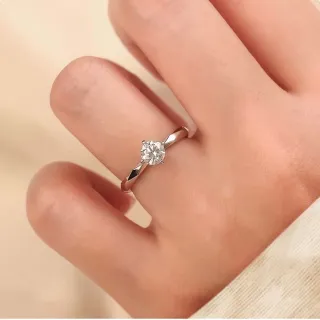 【鉅曜】GIA 1克拉 D色 璨時鑽石戒指(培育鑽石 18K金)