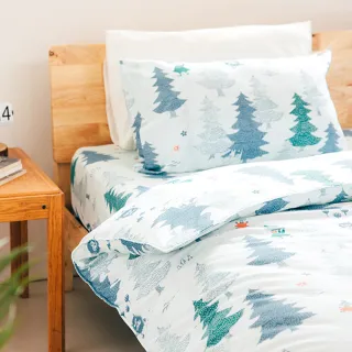 【Norns】嚕嚕米Moomin森林100%天絲鋪棉兩用被套床包組-雙人加大(寢具 含床包枕套兩用被套)