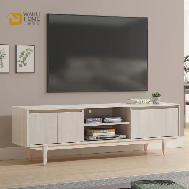 【WAKUHOME 瓦酷家具】Ariel極簡主義白楓木6尺TV櫃A015-216
