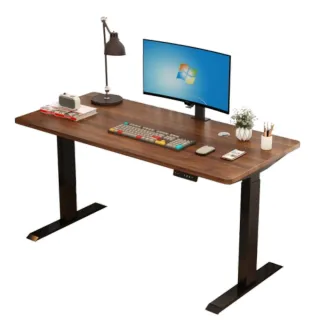 【MGSHOP】電動升降桌 120CM  電腦桌 辦公桌 書桌 兒童升降桌(雙機芯 楠洋楹木款)