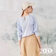 【IGD 英格麗】網路獨賣款-抽細褶澎袖上衣(藍色)