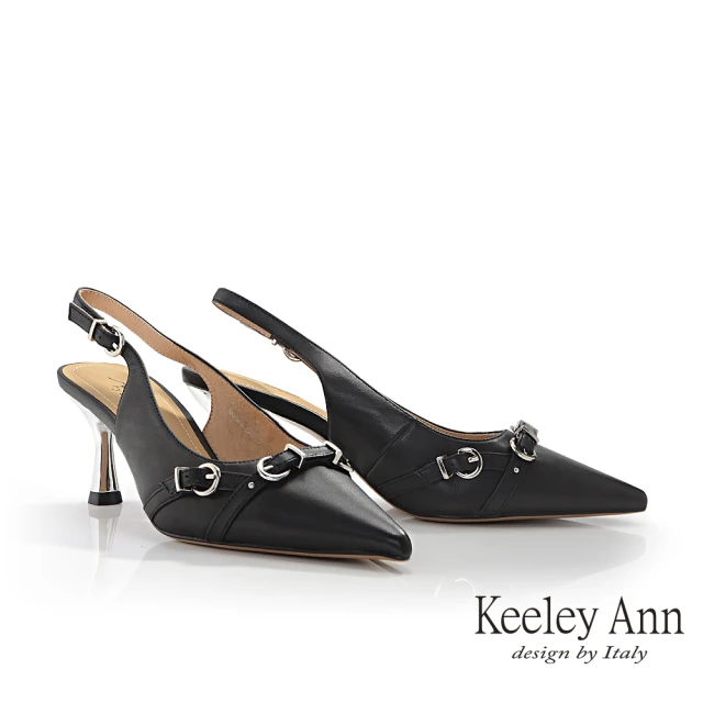 Keeley Ann 率性金屬釦後空鞋(黑色424667210-Ann系列)