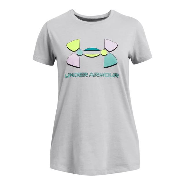 UNDER ARMOUR 女童 撞色LOGO短T-Shirt_1382979-011(淺灰)