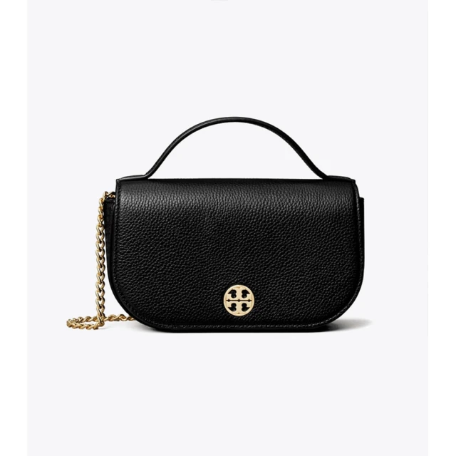 TORY BURCH 專櫃經典款 金字LOGO防刮牛皮側背/斜背手提包(附原廠防塵袋 兩色可選)