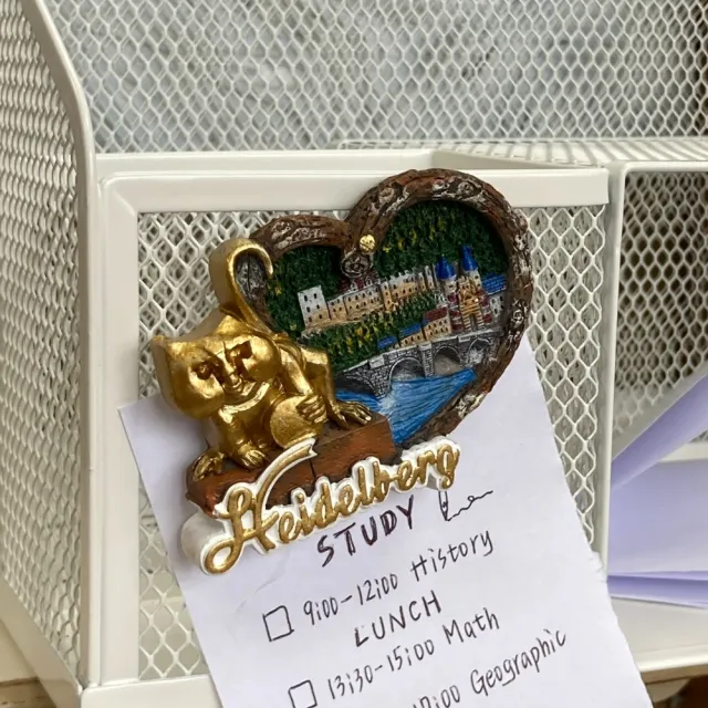 【A-ONE 匯旺】德國海德堡創意地標磁鐵+羅蕾萊補丁2件組吸鐵紀念品 補習班黑板磁鐵 磁性家居裝飾(C110+127)