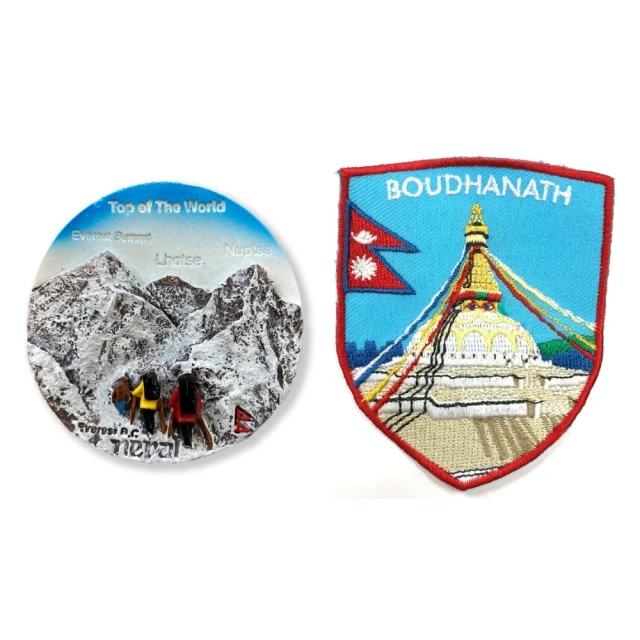 A-ONE 匯旺A-ONE 匯旺 尼泊爾紀念品磁鐵+尼泊爾 滿願塔 刺繡裝飾貼2件組 造型立體磁鐵(C118+265)