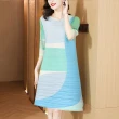 【K.W.】韓國專櫃超輕三宅褶皺風洋裝(壓褶 設計師 秋裝 新品 共2色)