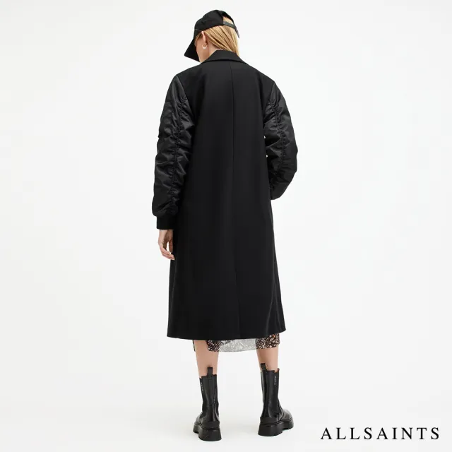 【ALLSAINTS】PAULAH 喀什米爾羊毛拚接外套-黑 WO103Z(舒適版型)