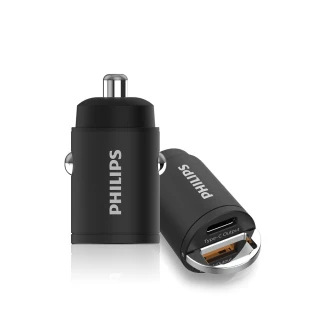 【Philips 飛利浦】30W USB/Type-C 迷你車充(DLP3520C)