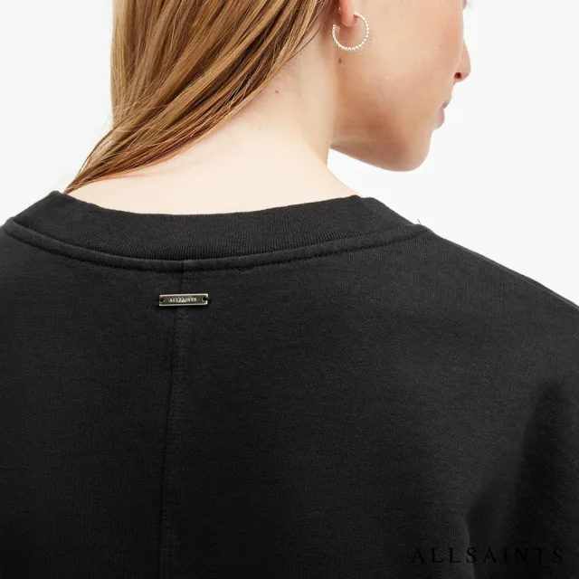 【ALLSAINTS】MIRA 柔軟純棉短版抽繩長袖衛衣-黑 WM520Z(舒適版型)