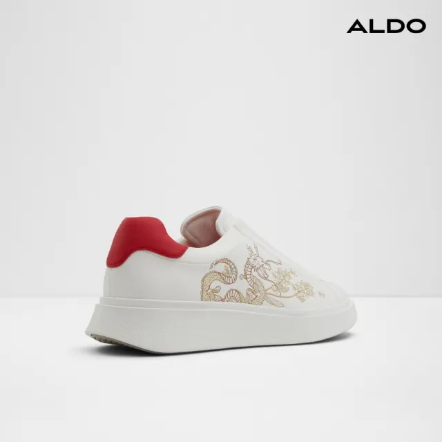 【ALDO】ANSEL-經典潮流限定款舒適休閒小白鞋-男鞋(白混紅)