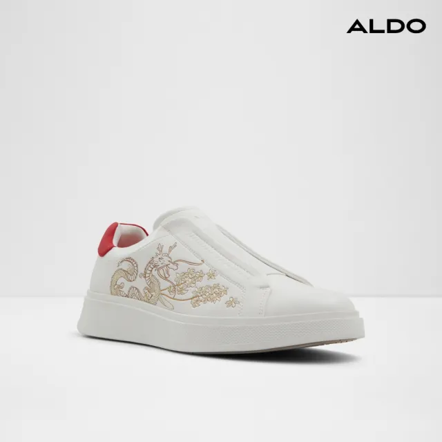 【ALDO】ANSEL-經典潮流限定款舒適休閒小白鞋-男鞋(白混紅)