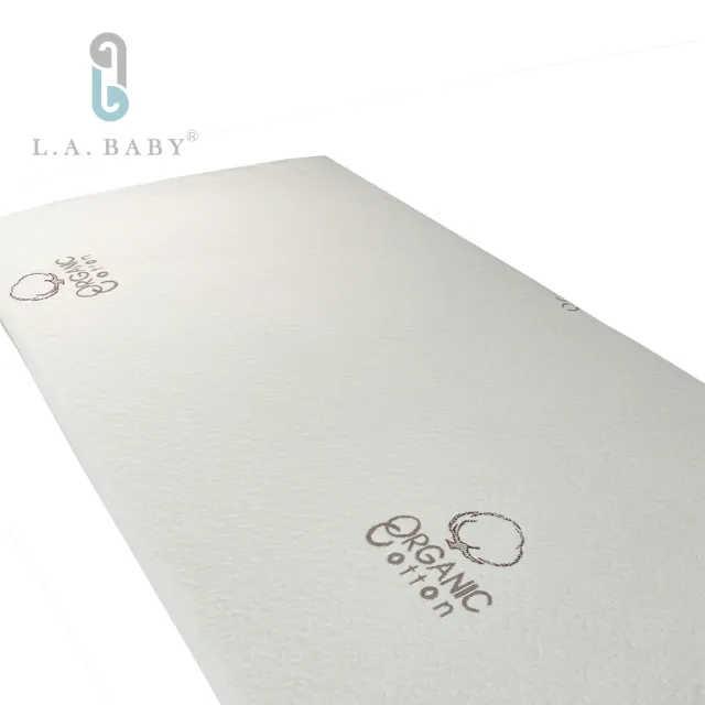 【L.A. Baby】天然有機棉防水布套+乳膠床墊 M號(圖案款床墊厚度2.5cm)