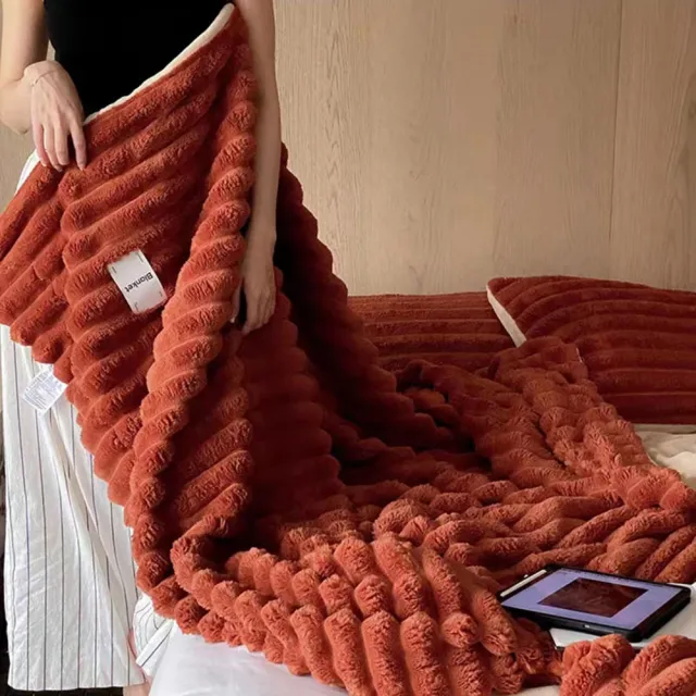 【BOMAN】買一送一 升級版 韓系3D立體兔毛絨暖暖雲朵棉花被毯(150x200)