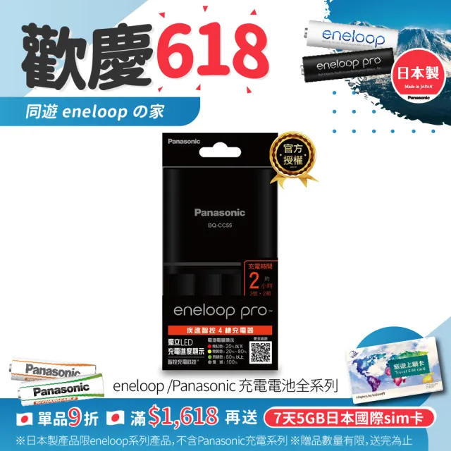 【Panasonic 國際牌】BQ-CC55-疾速智控4槽充電器