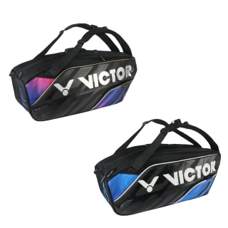 【VICTOR 勝利體育】6支裝拍包 羽球拍包(BR9213 CJ/CF 黑+自由紫/黑+明亮藍)